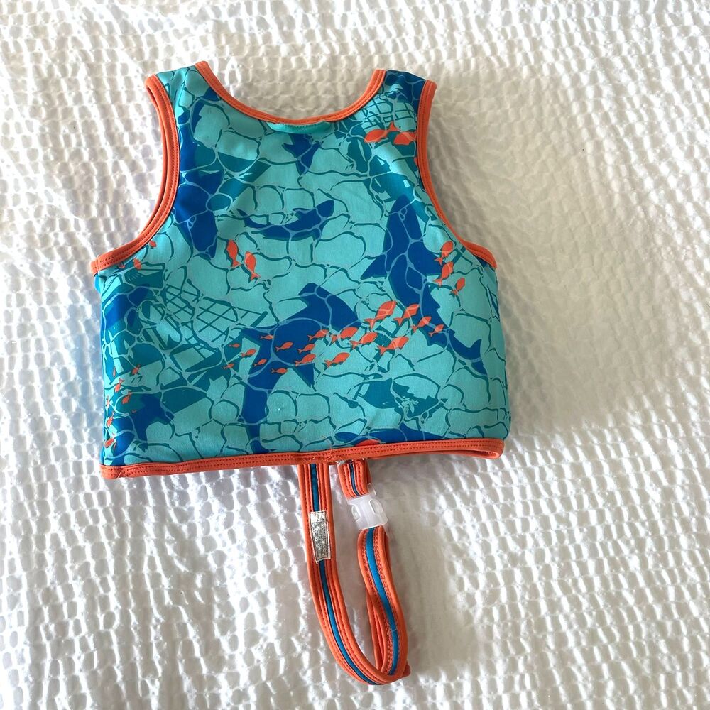 Aqua Swim School Training Vest Safety Strap Blue Shark Ages 4-6 Years, 37-50 lb - Picture 3 of 7